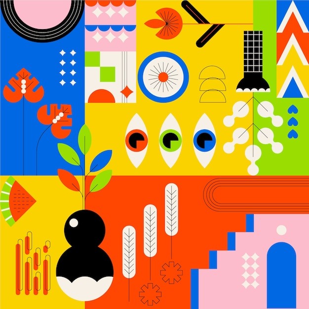 平面几何抽象花纹图案