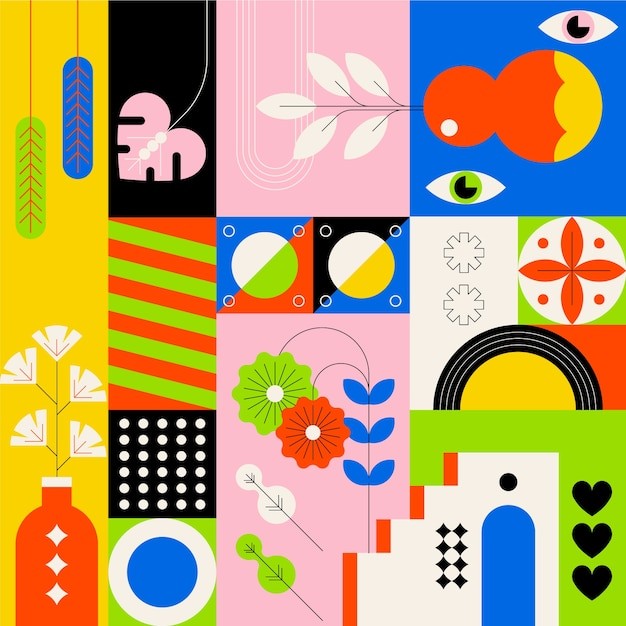 平面几何抽象花纹图案