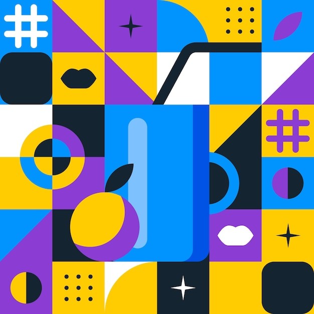 平面几何抽象花纹图案