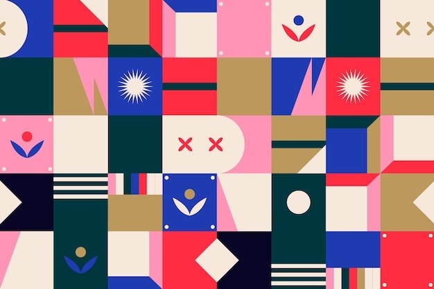 平面几何抽象花纹图案