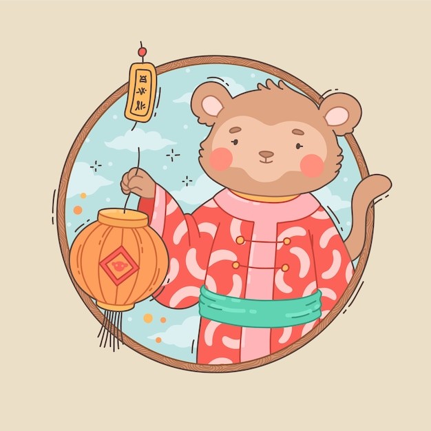 可爱卡通十二生肖猴