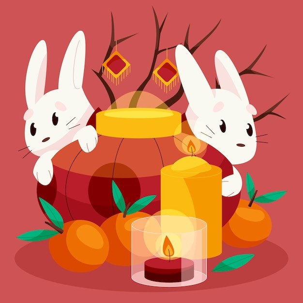 春节兔子兔年新年