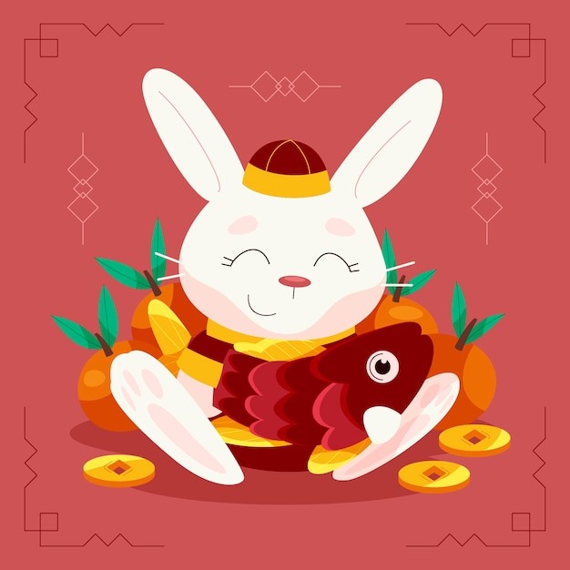 春节兔子兔年新年