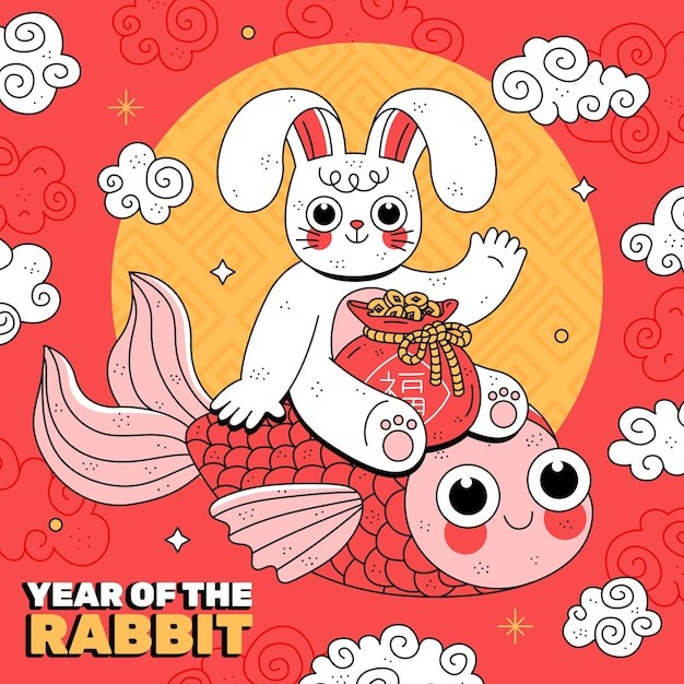 2023年新年春节兔年兔子锦鲤