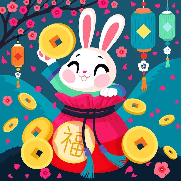 2023年新年春节兔年兔子