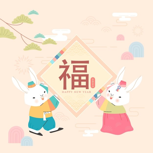 2023年新年春节兔年兔子