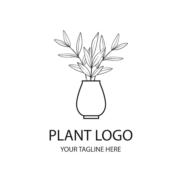 植物盆栽标志logo