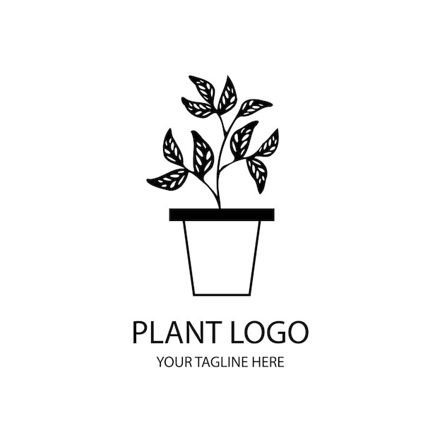 植物花朵盆栽标志logo