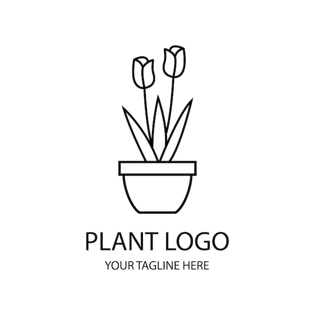 植物花朵盆栽标志logo