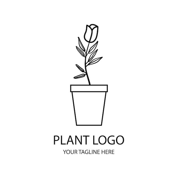 植物花朵盆栽标志logo