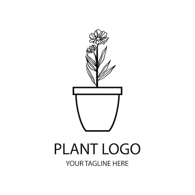 植物花朵盆栽标志logo