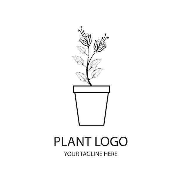 植物花朵盆栽标志logo