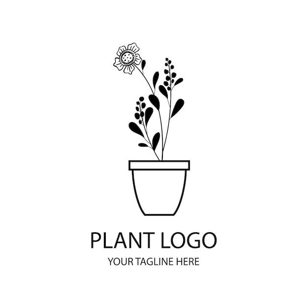 植物花朵盆栽标志logo