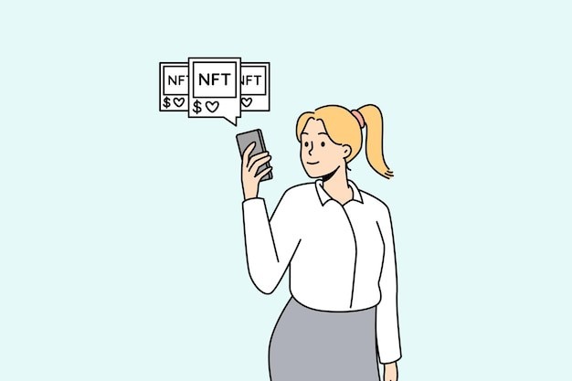 ntf女人描边插画