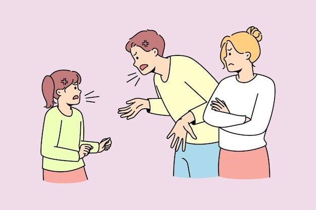 争吵的人吵架描边插画