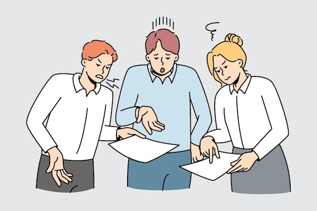 争论的人们描边插画