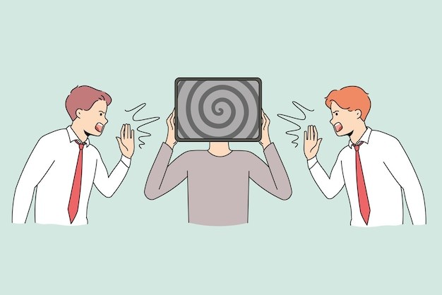 吵架的人描边插画