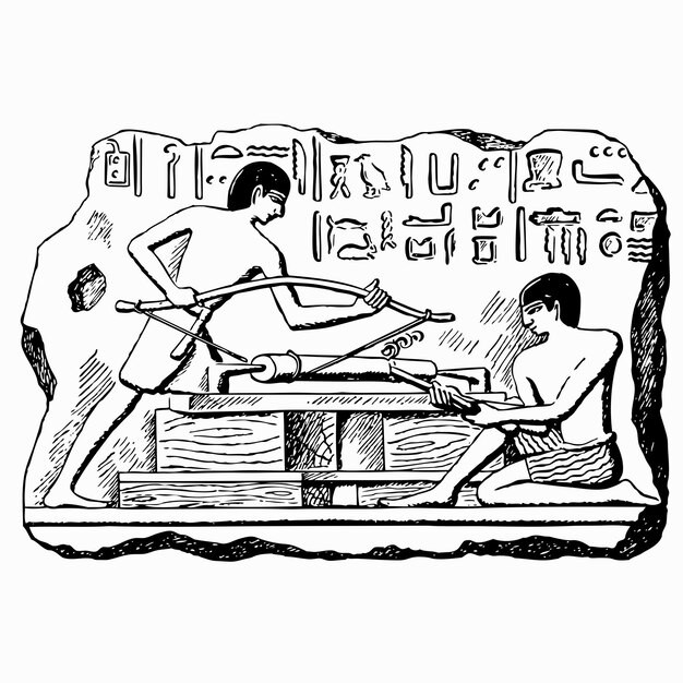 埃及石像浮雕插画