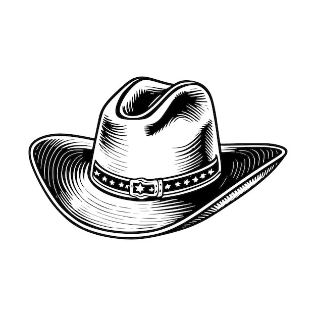 牛仔帽插画