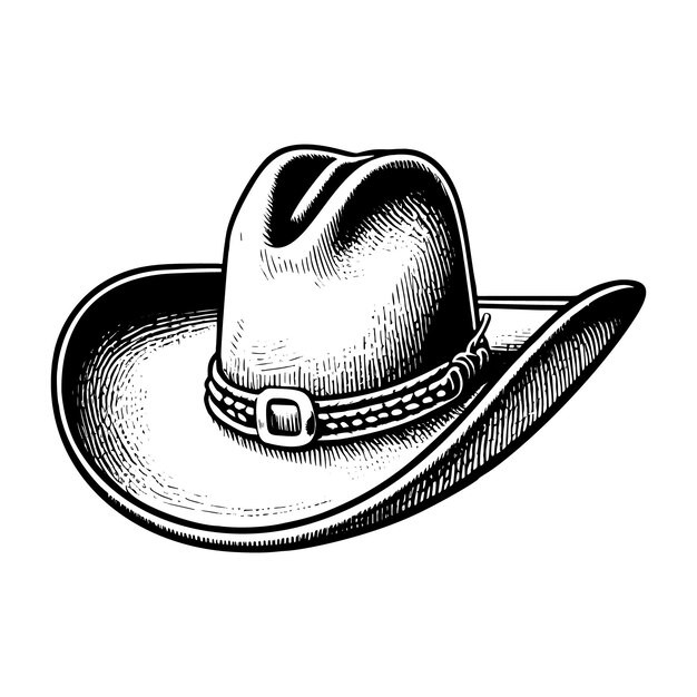 牛仔帽插画