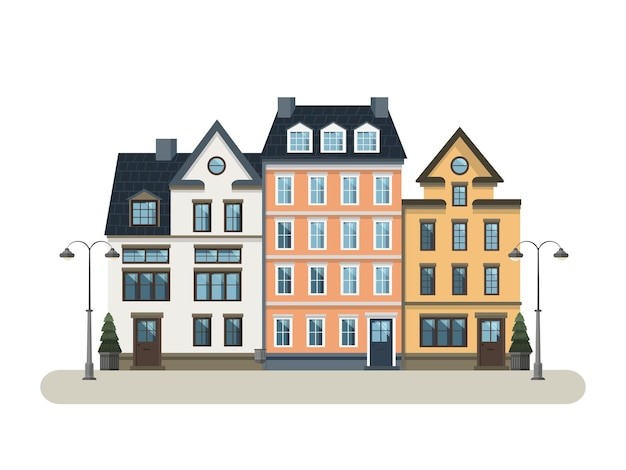 公寓楼建筑房屋房子插画