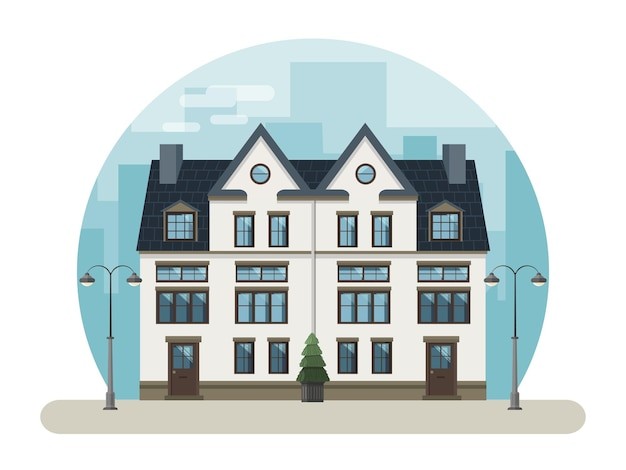 公寓住宅建筑房屋房子插画