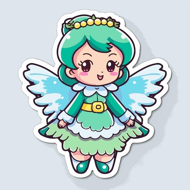 可爱的小精灵小天使卡通人物插画