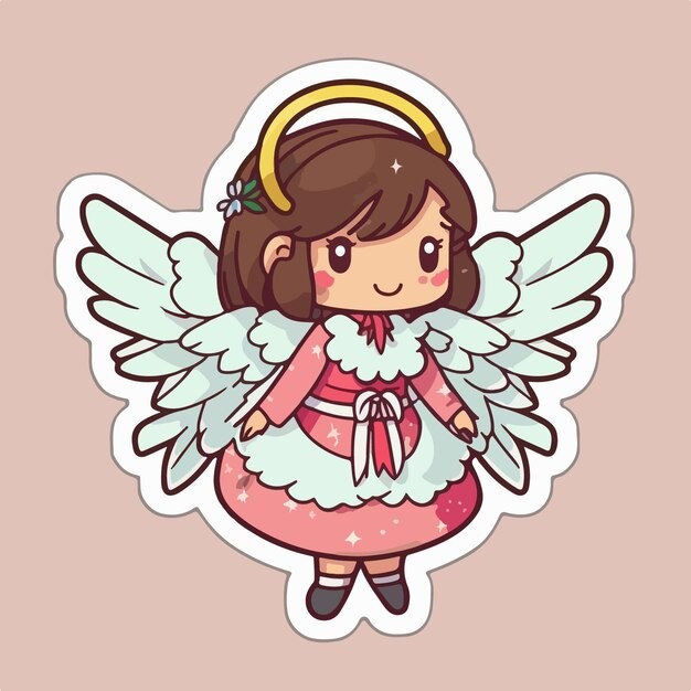 可爱的小精灵小天使卡通人物插画