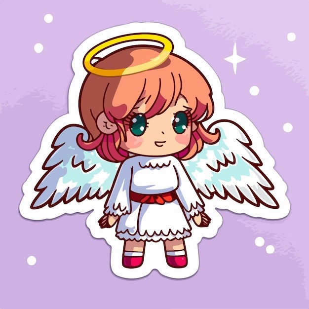 可爱的小精灵小天使卡通人物插画