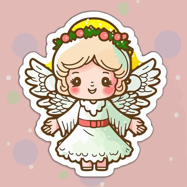 可爱的小精灵小天使卡通人物插画