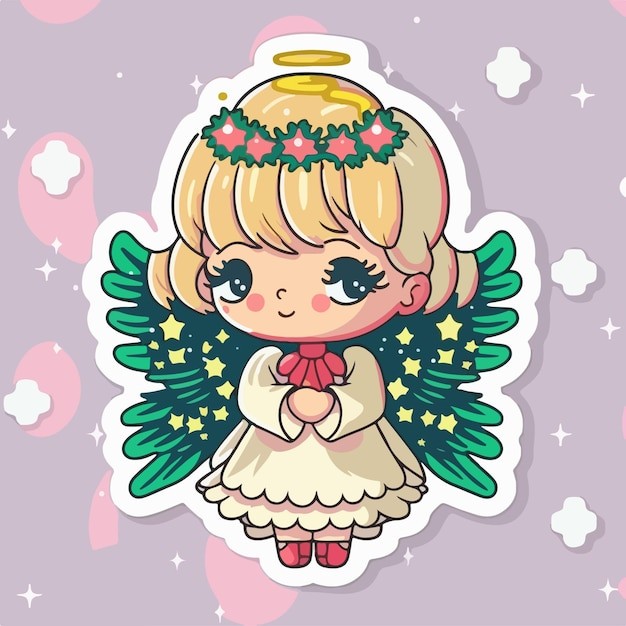 可爱的小精灵小天使卡通人物插画