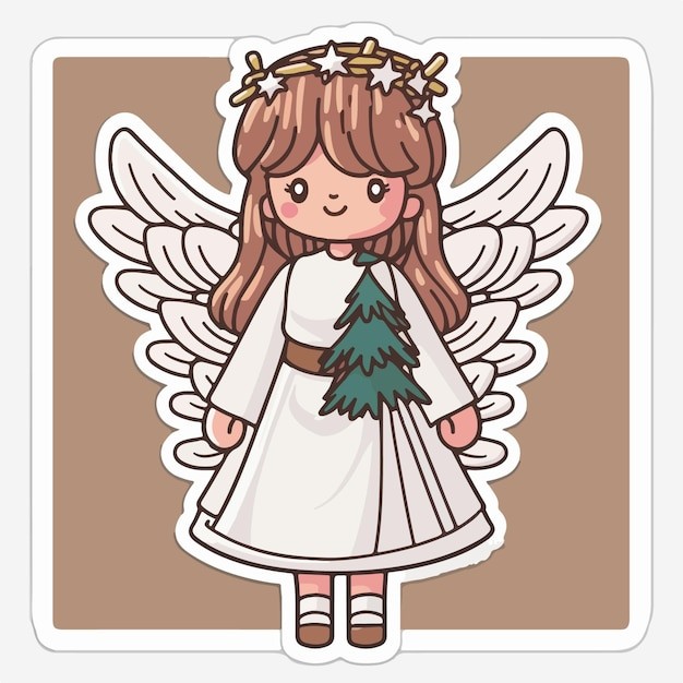可爱的小精灵小天使卡通人物插画
