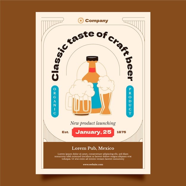 酒吧啤酒活动海报单页模板