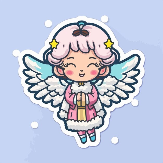 可爱的小精灵小天使卡通人物插画