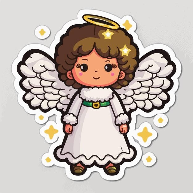 可爱的小精灵小天使卡通人物插画