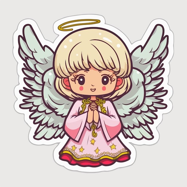 可爱的小精灵小天使卡通人物插画