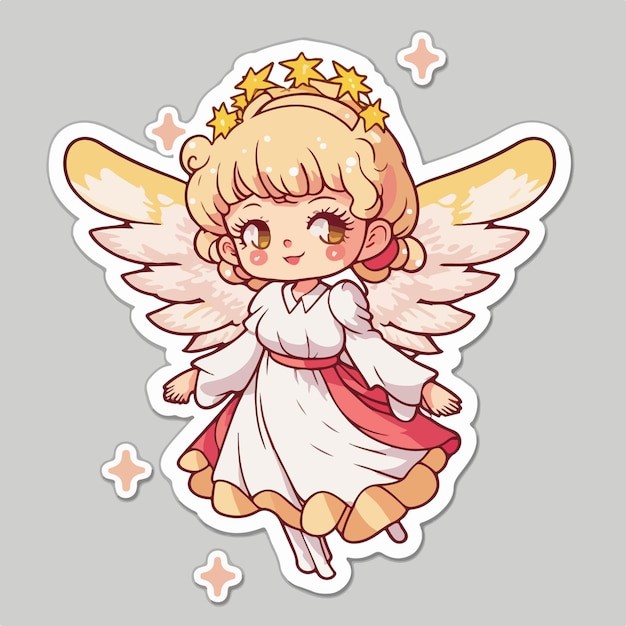 可爱的小精灵小天使卡通人物插画