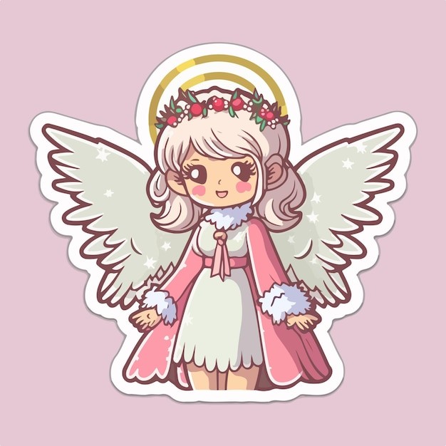 可爱的小精灵小天使卡通人物插画
