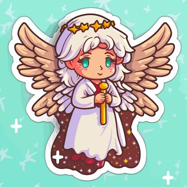 可爱的小精灵小天使卡通人物插画