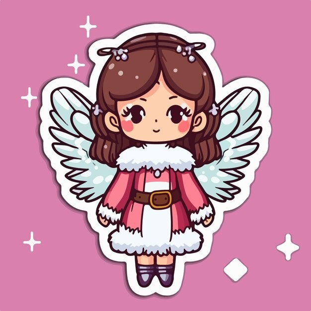 可爱的小精灵小天使卡通人物插画