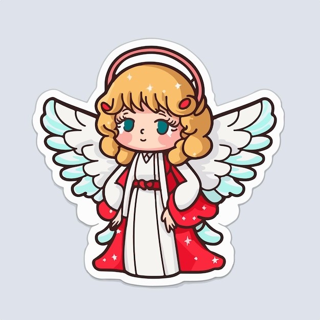 可爱的小精灵小天使卡通人物插画