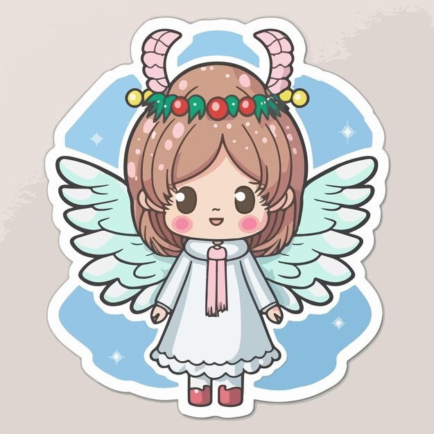 可爱的小精灵小天使卡通人物插画