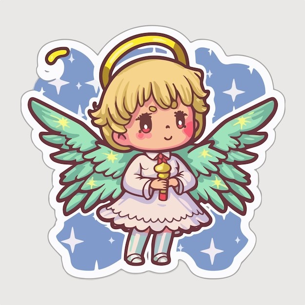 可爱的小精灵小天使卡通人物插画