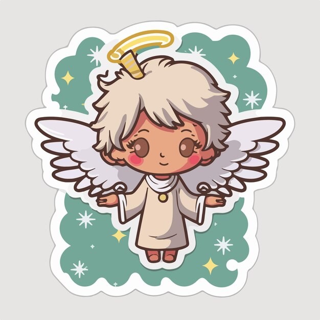 可爱的小精灵小天使卡通人物插画