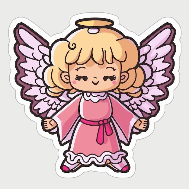 可爱的小精灵小天使卡通人物插画