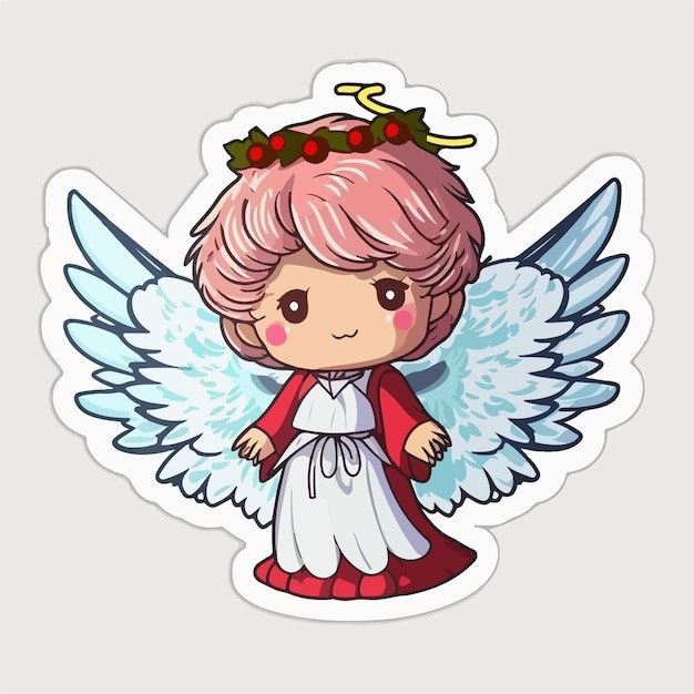 可爱的小精灵小天使卡通人物插画