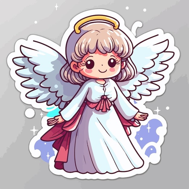 可爱的小精灵小天使卡通人物插画