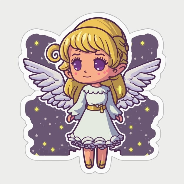 可爱的小精灵小天使卡通人物插画