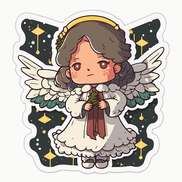 可爱的小精灵小天使卡通人物插画