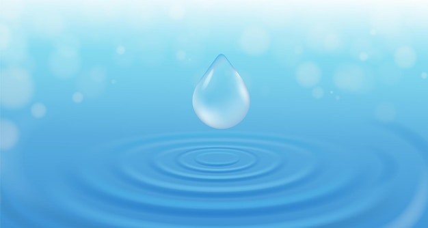 水滴涟漪波纹蓝色背景